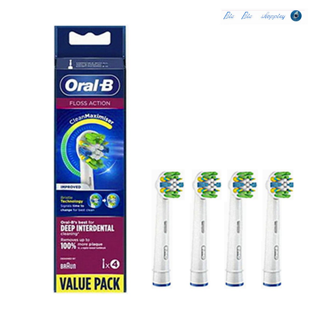 Oral B EB25 หัวแปรงสีฟันไฟฟ้าทดแทนไหมขัดฟัน 4 ชิ้น