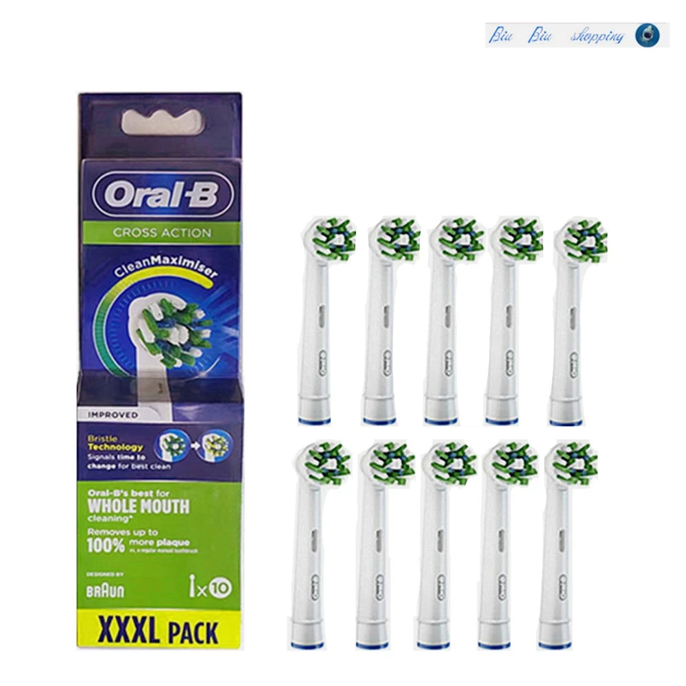 Oral B EB50 Cross Action หัวเปลี่ยนแปรงสีฟันไฟฟ้า เทคโนโลยี CleanMaximiser 4&10 แพ็ค