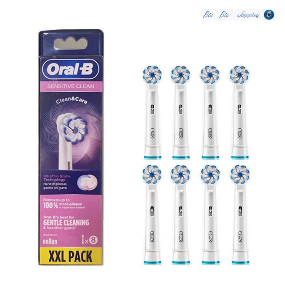 Oral B EB60 หัวเปลี่ยนแปรงสีฟันไฟฟ้าทําความสะอาดที่ละเอียดอ่อน 4&8 ชิ้น/กล่อง