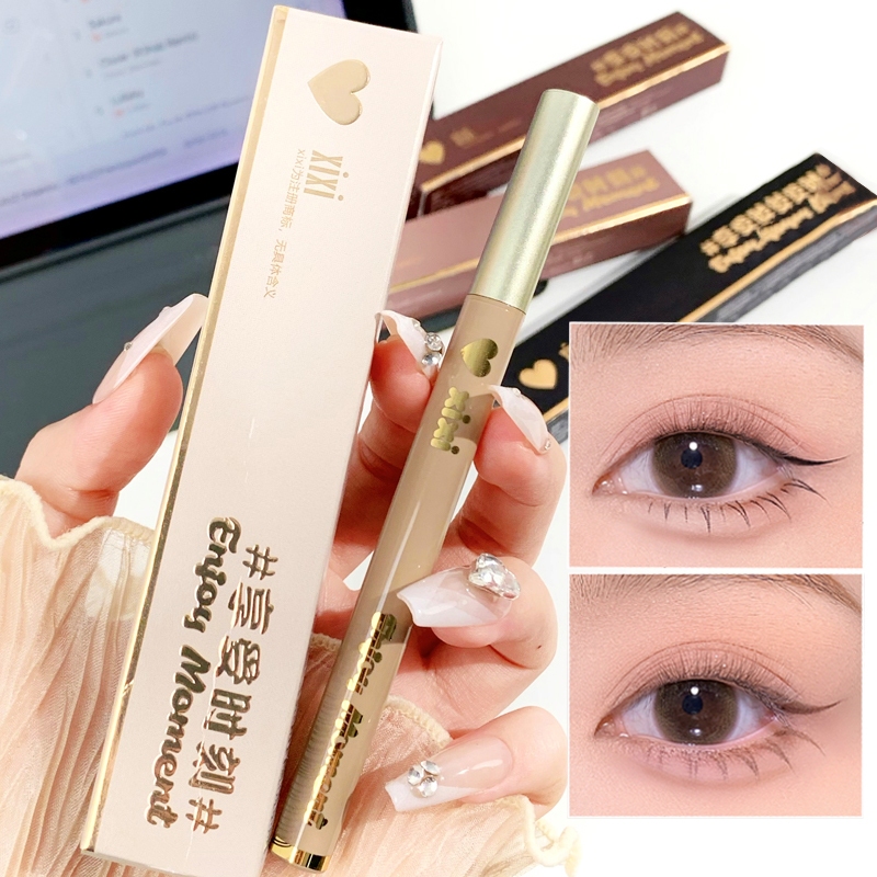 Xixi โกหก Silkworm อายไลเนอร์ 0.001 มม. Nib Fine Silky เริ่มต้นธรรมชาติสีดํา Brwon วาดขนตาล่างกันน้ํา Sweatproof Non Dizzy แต่งหน้า Liquid Eyeliner NO.Z-908