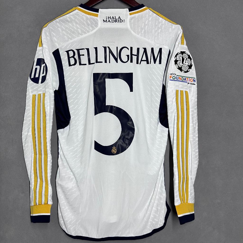 เสื้อกีฬาแขนยาว ลายทีม Real Madrid 2324 BELLINGGAM NACHO VINI JR. Rodrygo TCHOUAMENI เสื้อยืดลําลอง แขนสั้น ระบายอากาศ แห้งเร็ว คุณภาพสูง สีขาว สไตล์ไทย คลาสสิก