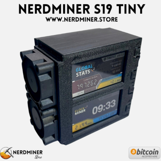 ⭐Nerd Miner S19 Tiny - Bitcoin Solo Lottery Miner - BTC - Crypto Nerdminer