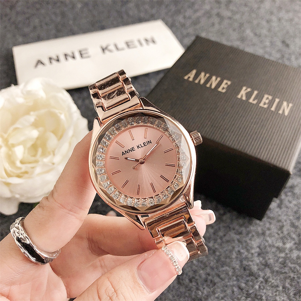 Anne KLEIN นาฬิกาผู ้ หญิงธุรกิจแฟชั ่ นนาฬิกาสแตนเลสลําลองนาฬิกาผู ้ หญิง