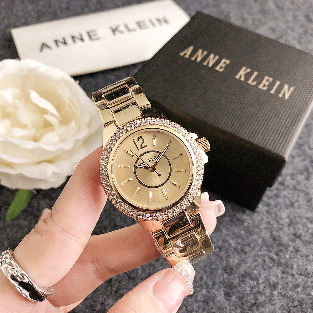 Anne KLEIN นาฬิกาผู ้ หญิงธุรกิจแฟชั ่ นนาฬิกาสแตนเลสลําลองนาฬิกาผู ้ หญิง
