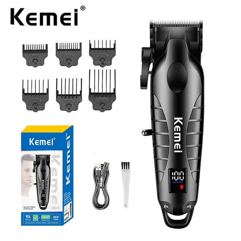 Km-2290 Professionalตัดผม Clipper ไร ้ สาย Fade เครื ่ องตัดผม Taper Blade Grooming Kit ชาร ์ จผู ้ ชายผม Trimmer