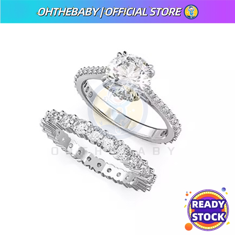 แหวนคู่ ซ้อนกันได้ ของขวัญวันหยุด เรียบง่าย สําหรับผู้หญิง