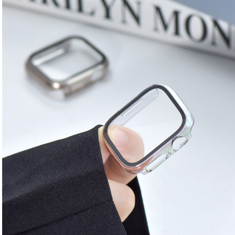 สําหรับ Apple Watch Case ป ้ องกันหน ้ าจอกระจกนิรภัยชุบ Hard กันชนสําหรับ iWatch Series 10 9 8 7 6 SE 5 4 3 2 1 Ultra2 49 มม.41 มม.46 มม.40 มม.44 มม.38 มม.42 มม . ราคา ถูกที่สุด ดีลบีเคเค แกลเลอรีภาพที่ 6