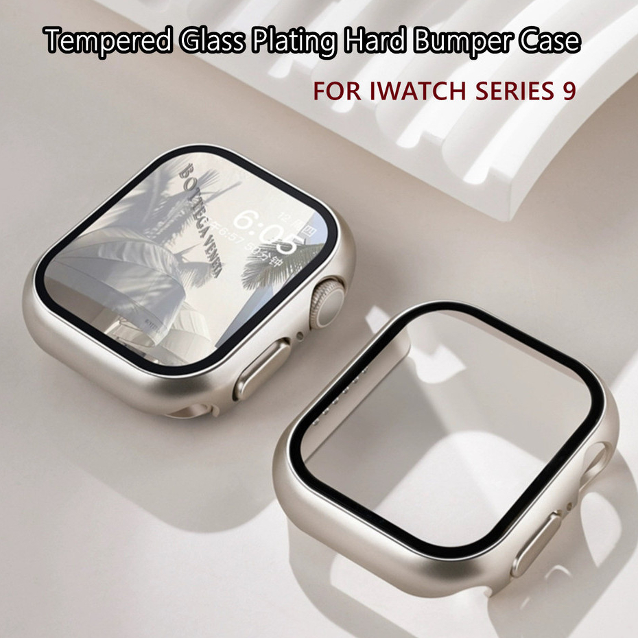 สําหรับ Apple Watch Case ป ้ องกันหน ้ าจอกระจกนิรภัยชุบ Hard กันชนสําหรับ iWatch Series 10 9 8 7 6 SE 5 4 3 2 1 Ultra2 49 มม.41 มม.46 มม.40 มม.44 มม.38 มม.42 มม . ราคา ถูกที่สุด ดีลบีเคเค