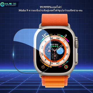 Blueo ใช้ได้กับ Apple Watch Ultra / Ultra 2 / Ultra 3 แซฟไฟร์ฟิล์มกันรอย &ไทเทเนียม การติดตั้งอัต iwatch ฟิล์มกันรอย ทนทานต่อรอยขีดข่วน กันน้ำ ซุปเปอร์ใส