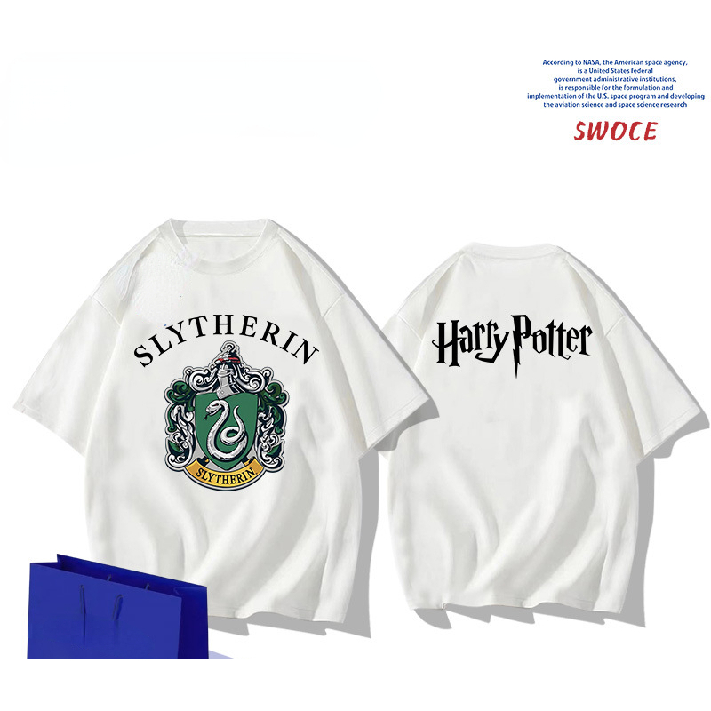 Uniqlo New Snake Courtyard Harry Potter เสื้อยืดแขนสั้นผ้าฝ้ายแท้สําหรับผู้ชายและผู้หญิง