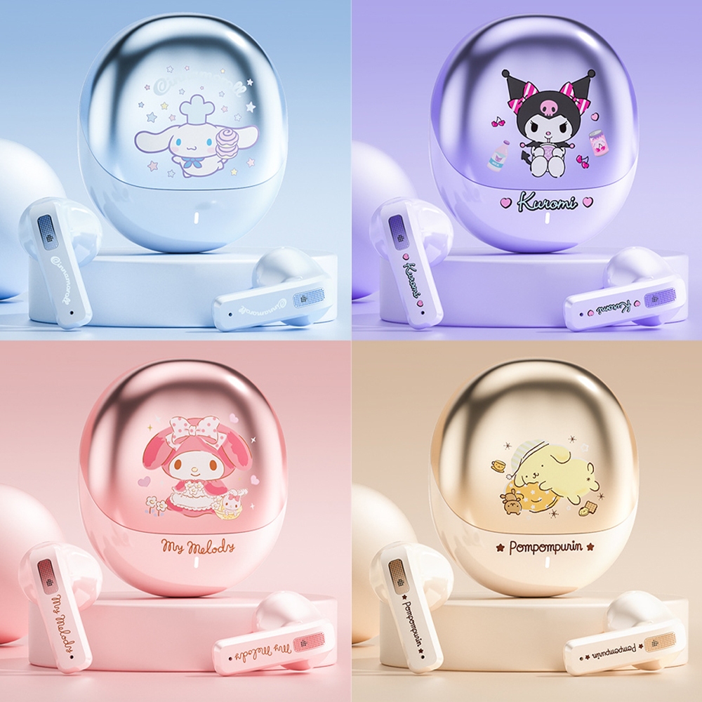 Sanrio ตัวอักษร BL02 Kuromi ไร้สายบลูทูธ 5.4 หูฟัง Cinnamoroll My Melody Pompompurin Super น่ารัก HiFi คุณภาพเสียง Long Endurance Gaming เพลงหูฟังพร้อมไมโครโฟน