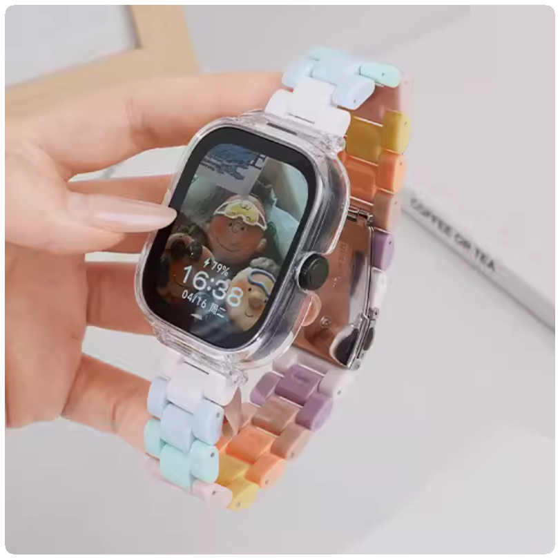 Candy Rainbow เคส + สาย Redmi watch 5 Active เคส สําหรับ Redmi watch 4 สาย Plastic Redmi watch 5 Active สาย Redmi watch 5 Lite สาย Redmi watch 3 active Strap Silicone เคส Redmi watch 4 Case Full Covered Redmi Watch Case สาย Redmi watch 5 active Strap