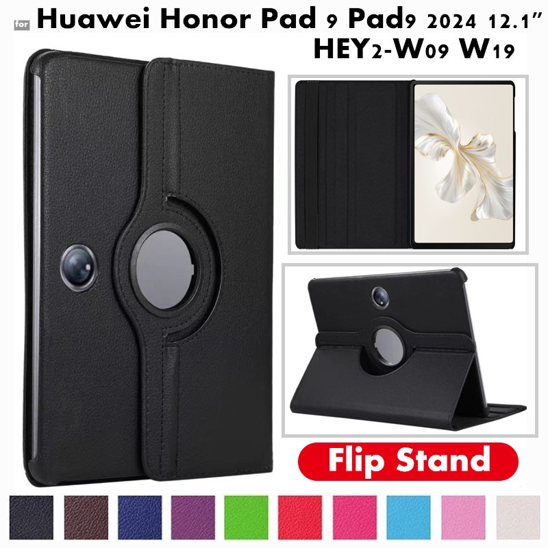 for Huawei Honor Pad 9 2024 12.1 inch HEY2-W09 W19 Tablet 360 Rotating Leather Case for Honor Pad9 1