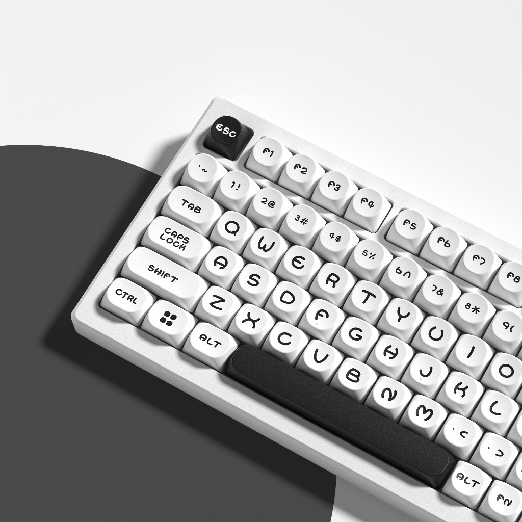 Voier MOA โปรไฟล์ 130 คีย์ Keycaps BOW WOB Double Shot PBT Key Cap สําหรับ 60% 65% 70% 100% Cherry Gateron MX Switches แป้นพิมพ์เครื่องกล