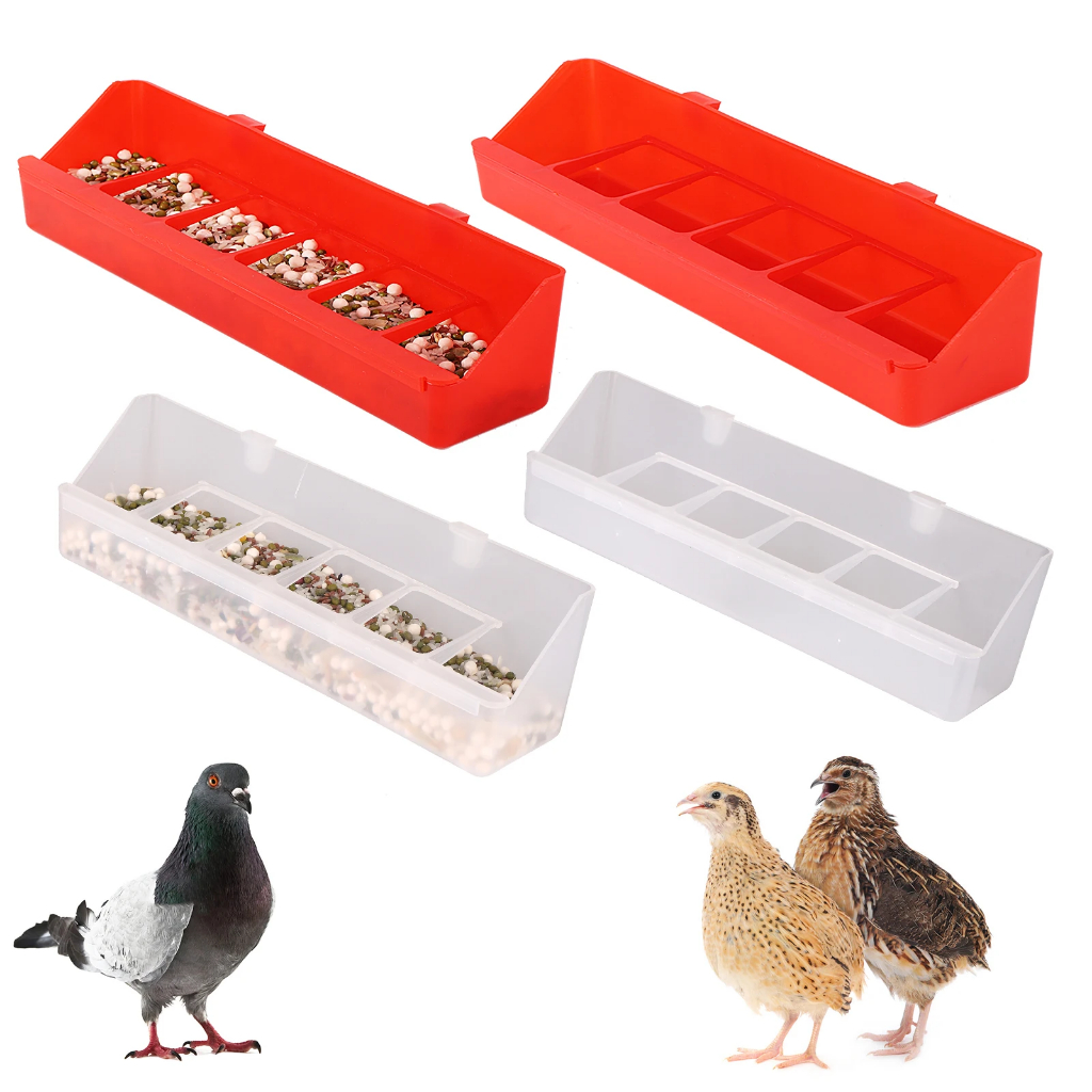 1 PC Pigeon Feeder 6 ช่องแขวนไก่ Feeder Trough น้ํา Trough สําหรับ Pigeon Parrots Chicks นกกระทาเป็ดนกสัตว์ปีกอาหาร