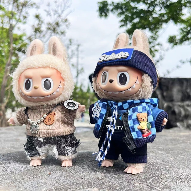 [พร้อมส่ง] Labubu series ชุด LabuBU ขนาด 15cm (สูทอินเทรนด์สีน้ําเงิน)