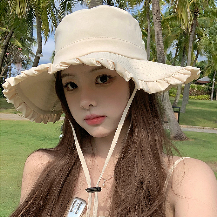 เวอร ์ ชั ่ นเกาหลีสไตล ์ ใหม ่ หมวกกันแดดหญิงฤดูร ้ อนเดินป ่ าเดินป ่ าหมวกคาวบอยตะวันตกหมวกกันแดดหญิง Camping High-End หมวกถัง