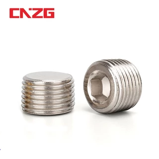 ด้ายชายทองเหลืองท่อ Hex Head End Cap Plug Fitting Coupler Connector อะแดปเตอร์ซ็อกเก็ตหกเหลี่ยมปลั๊ก