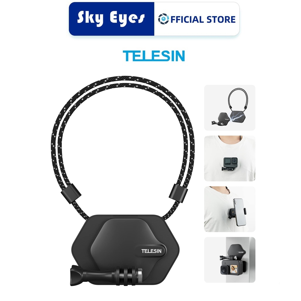 TELESIN Quick Release Magnetic Chest Mount สําหรับ GoPro 13/12/11 Insta360 X4/X3DJI Action 5pro ฯลฯอุปกรณ์เสริม