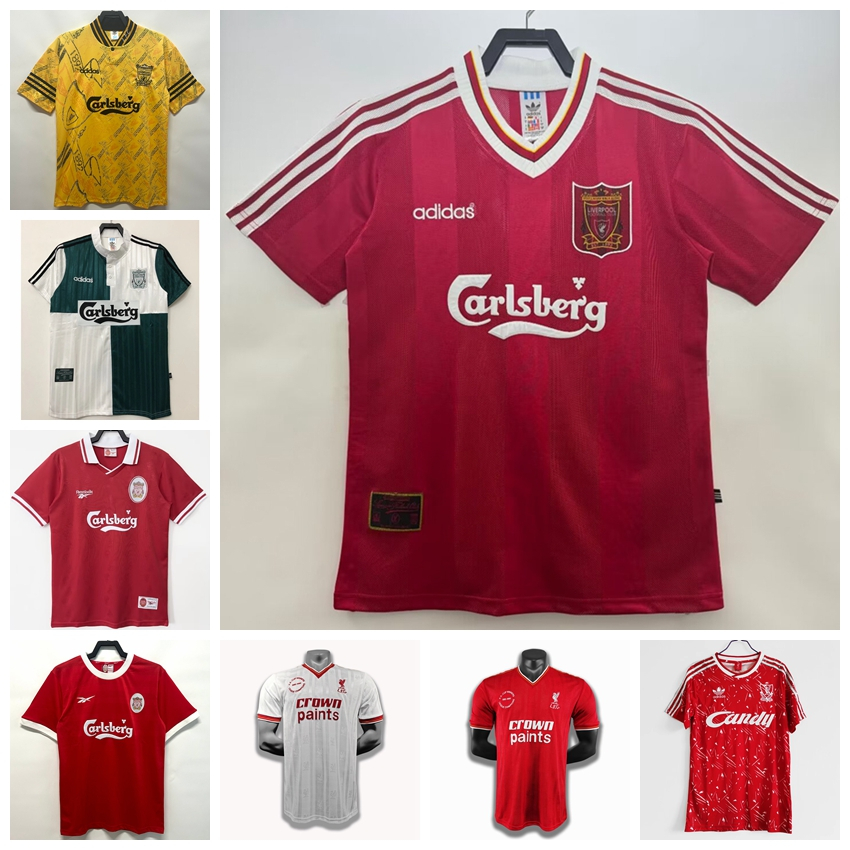 1985-86 89-91 94-96 95-96 96-97 97-98 Season Liverpool Retro Home Away Jersey ฟุตบอล Fowler McMan Ru