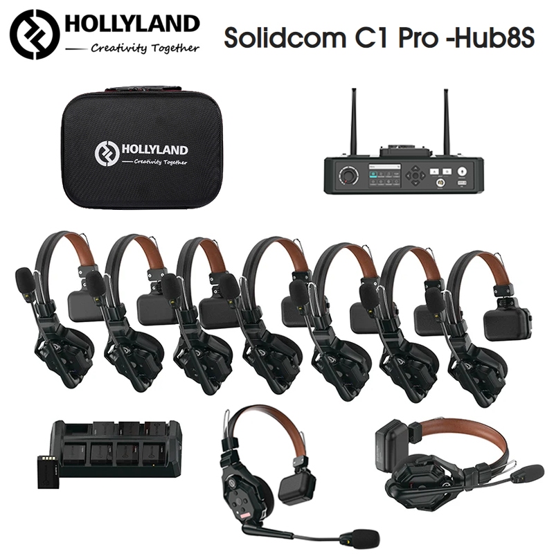 Hollyland Solidcom C1 Pro-6S Full-Duplex Wireless DECT Intercom System พร ้ อมชุดหูฟัง 6 ตัว 1.9 GHz