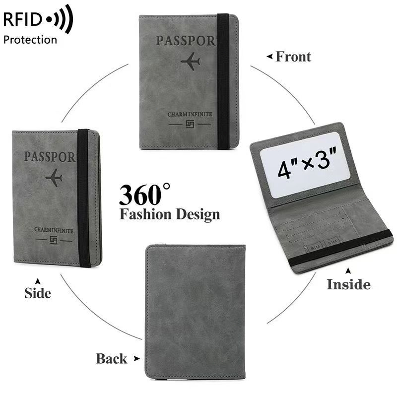 Travelcul FID ผู้ถือหนังสือเดินทาง Pu หนังซิมการ์ด ID กระเป๋า Holster Pasport ฝาครอบกระเป๋าสตางค์ท่องเที่ยวฝาครอบการ์ด