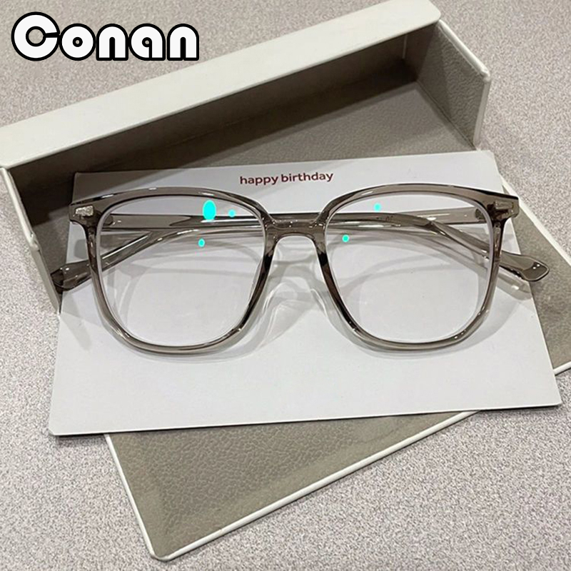 👓แว่นตาแฟชั่น👓 -50~600° แว่นตาสายตาสั้นชายและหญิง แว่นป้องกันแสงสีฟ้า กรอบแว่นทรงสี่เหลี่ยม 041