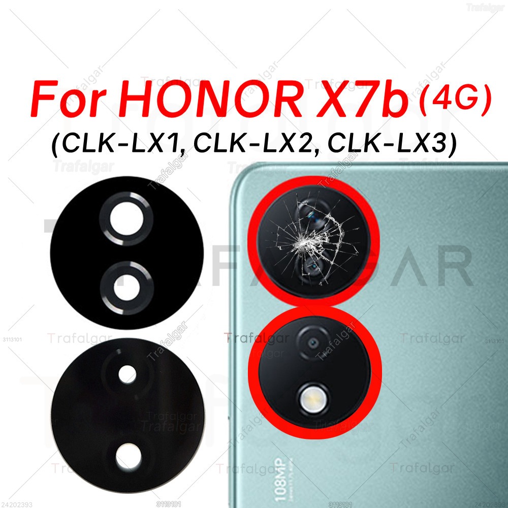ด ้ านหลังกล ้ องเลนส ์ แก ้ วสําหรับ Honor X7b 4G CLK-LX1 CLK-LX2 CLK-LX3 เปลี ่ ยนสติกเกอร ์ กาว