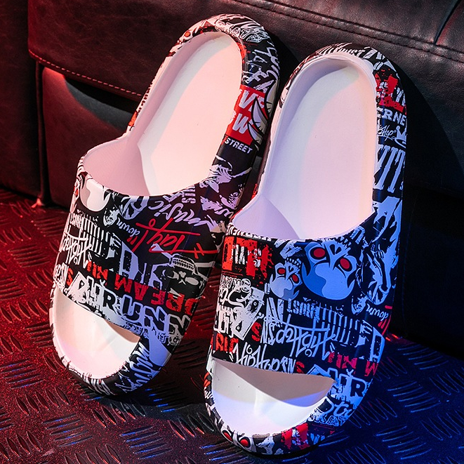 รองเท้าแตะ Mens Home Anti-slip เวอร์ชั่นเกาหลีแฟชั่นสวมใส่ด้านนอกหนา soled San