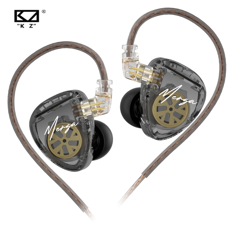 Kz Merga Dual Dynamic Driver In-ear Monitor หูฟังไฮไฟหูฟังแบบมีสายพร ้ อมสาย Silver-plated/OFC สําหรับ Audiophiles