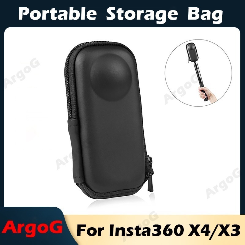 แบบพกพากระเป๋าถือกระเป๋าเก็บสําหรับ Insta360 X4 / X3 Action กล้องกันน้ํา PU Shell กล่อง Insta360 X4 อุปกรณ์เสริม