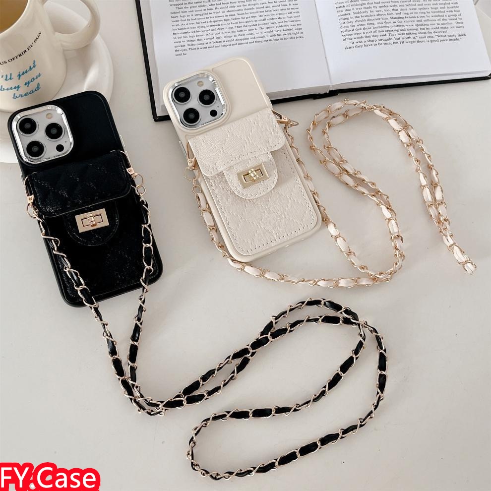 กระเป๋าสตางค์หนังหรูหราเคสโทรศัพท์สําหรับiphone 15 15 Pro 14 Plus 13 12 11 Pro X XR XS Max 7plus 6s 8Gเคสโทรศัพท์เฉียงแขวนกระเป๋าซิลิโคนอ่อนนุ่มกันกระแทกเคสโทรศัพท์