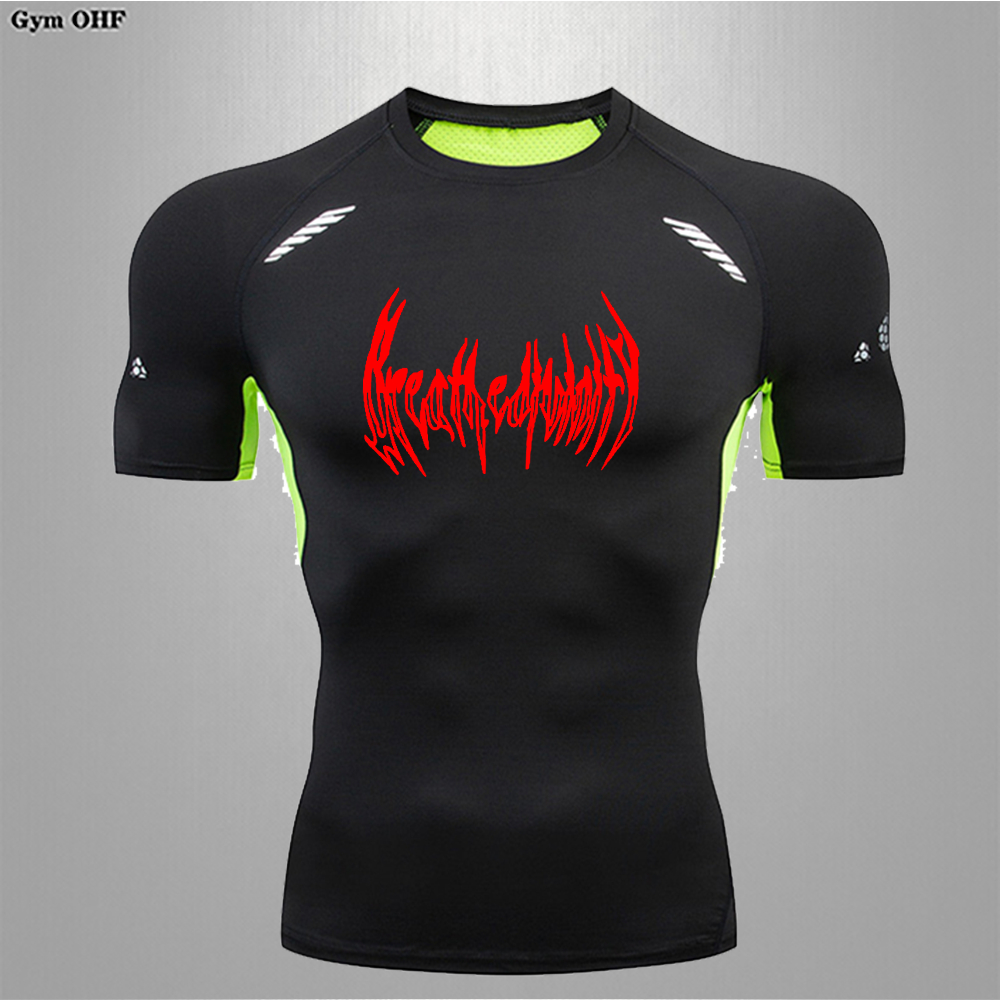 Anime Running Fitness Tight Sportswear เสื ้ อยืด - เสื ้ อยืดผู ้ ชาย