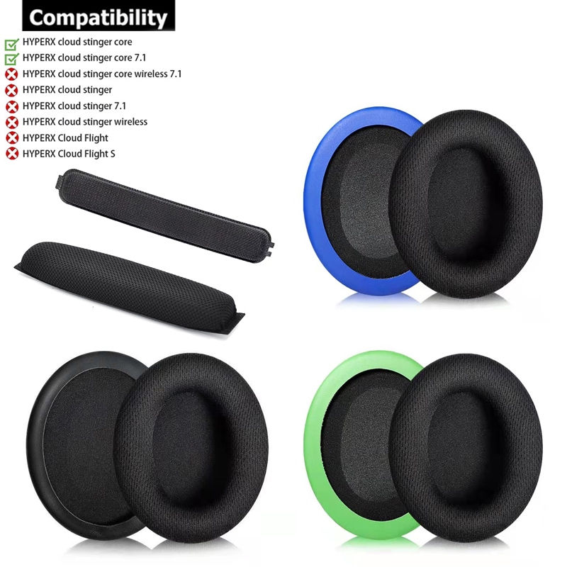 1 คู ่ หู Pads สําหรับ HyperX Cloud Stinger Core 7.1 หูฟัง Headband Earpads เบาะฟองน ้ ําชุดหูฟัง Earmuffs