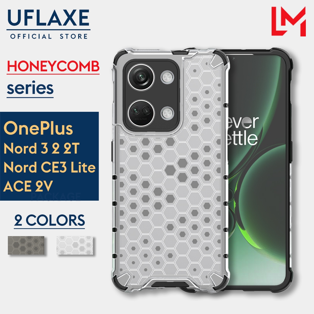 Uflaxe รังผึ้งกันกระแทก Hard Case สําหรับ OnePlus Nord 3 5G/ Nord CE 3 Lite Nord 2T Nord N30 ACE 2V 