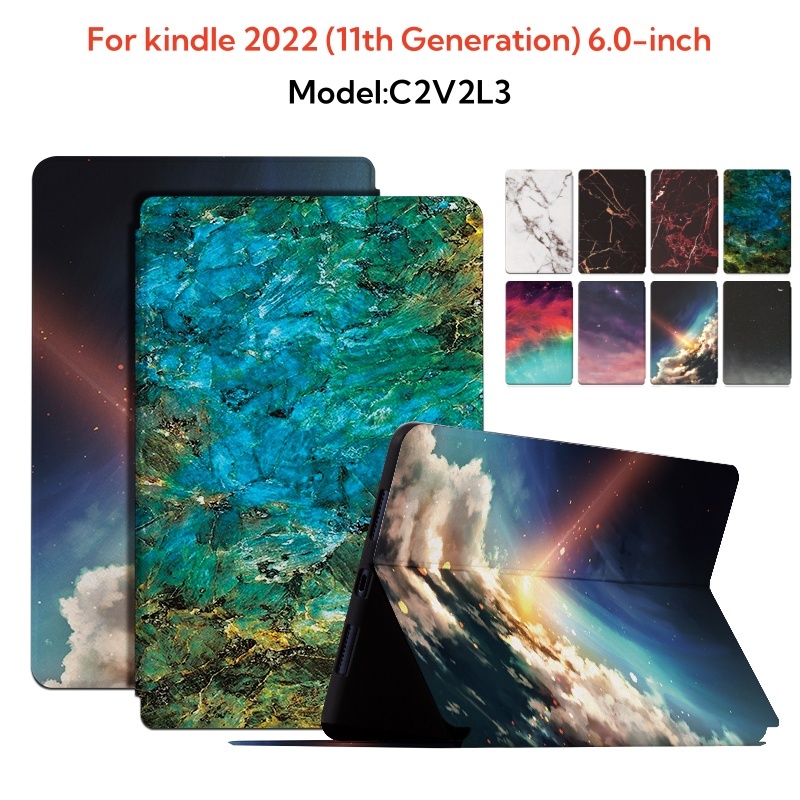 Marble Starry Sky สําหรับ Kindle 2022 11th Gen 6.0 นิ ้ วกรณี Kindle C2V2L3 eReader Stand Flip Cover