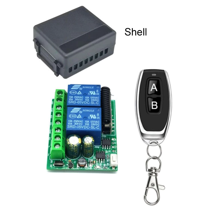 มอเตอร์รีโมตไร้สาย 2 ช่อง DC12V 24V 10A สำหรับหมุนไปข้างหน้าและถอยหลัง เหมาะสำหรับเสาไฟบ้านที่สามารถยืดหดได้ RF433M