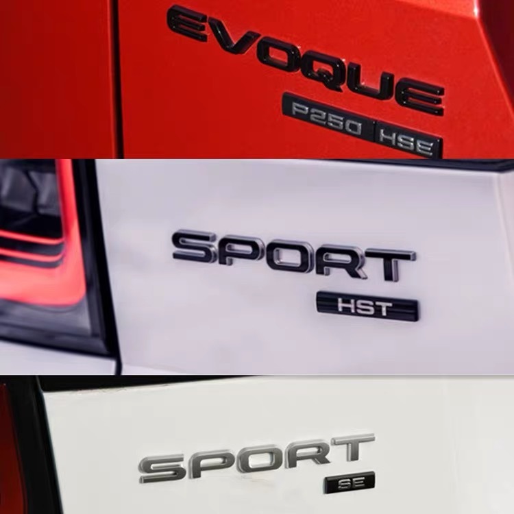 ใหม่ 3D ABS Evoque Sport โลโก้รถสติกเกอร์รูปลอกสัญลักษณ์สําหรับ Rover Range Rover Evoque Sport SVAutobiography Discovery อุปกรณ์เสริม