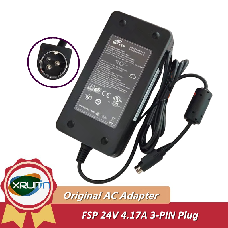 ของแท้ FSP FSP100-RAAK3 Switching Power Adapter Charger 24V 4.17A 100W 3-PIN Plug Power Supply