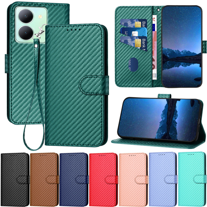 หรูหราสําหรับ Vivo Y17 Y15 Y12 Y03 Y17S Y36 Y78 Y27 4G V29E V30 Lite 5G V29 Lite กระเป๋าสตางค์หนัง PU ช่องใส่การ์ดผิวป้องกันพลิกฝาครอบกรณี