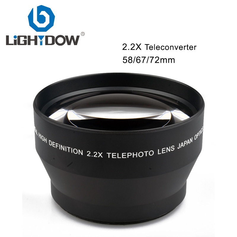 เลนส ์ เทเลโฟโต ้ Lightdow 2.2X สําหรับกล ้ อง DSLR และ Mirrorless ขนาด 58 มม . 67 มม . 72 มม .