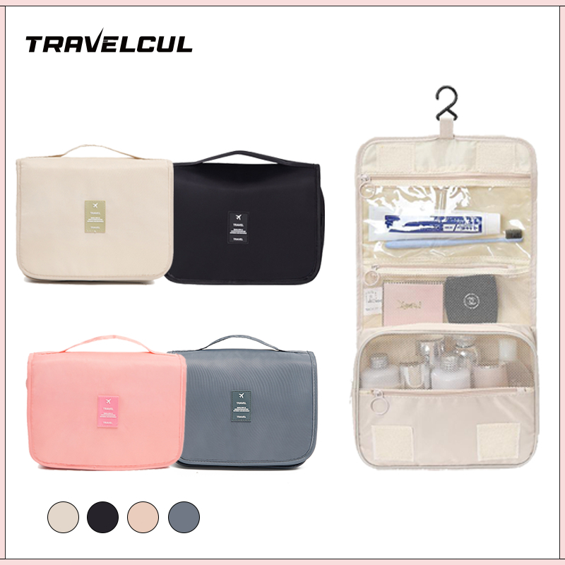 Travelcul กระเป๋าเก็บเครื่องสําอาง Travel Organizer กระเป๋าเดินทางความจุขนาดใหญ่แบบพับได้ Beauty Organizer