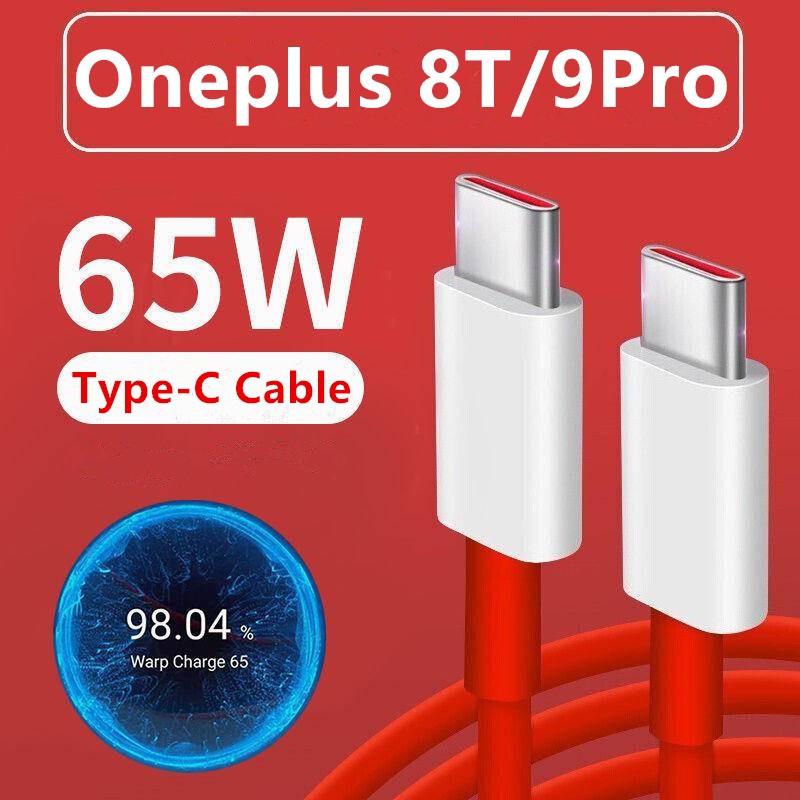 เหมาะสําหรับ OnePlus 65W สายชาร ์ จสําหรับ 7/8T/9Pro สายเคเบิลข ้ อมูล OnePlus โทรศัพท ์ TypeC สายชาร ์ จเร ็ ว Warp Charge