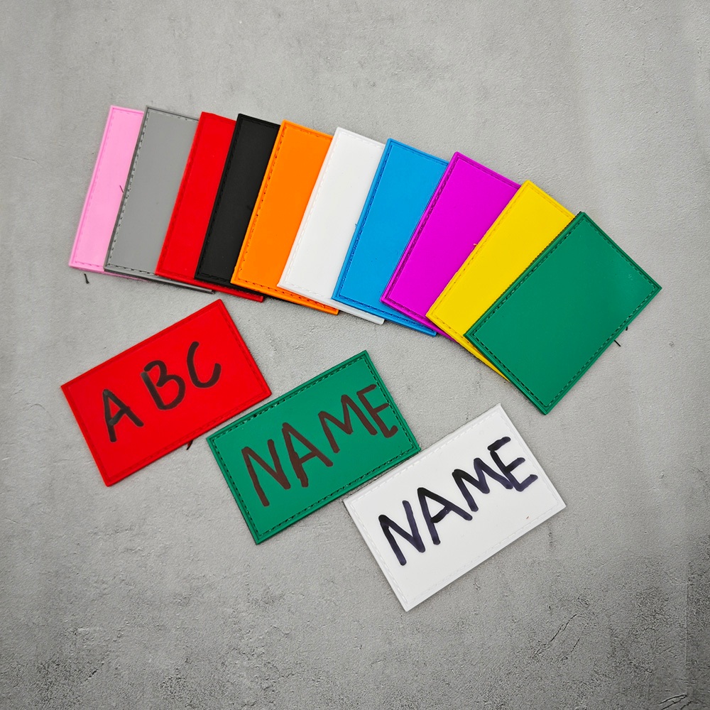 10 สี PVC ยาง Patch Handwritable ชื่อที่กําหนดเอง DIY Hook & Ring Fastener