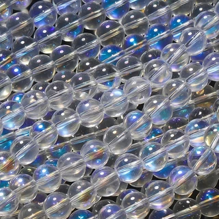 St. kunkka 8-10 มม.ลูกปัดแก ้ วใสรอบ Frosted สีขาว Moonlight สําหรับ DIY สร ้ อยข ้ อมือลูกปัดสร ้ อยคอเครื ่ องประดับเครื ่ องประดับ