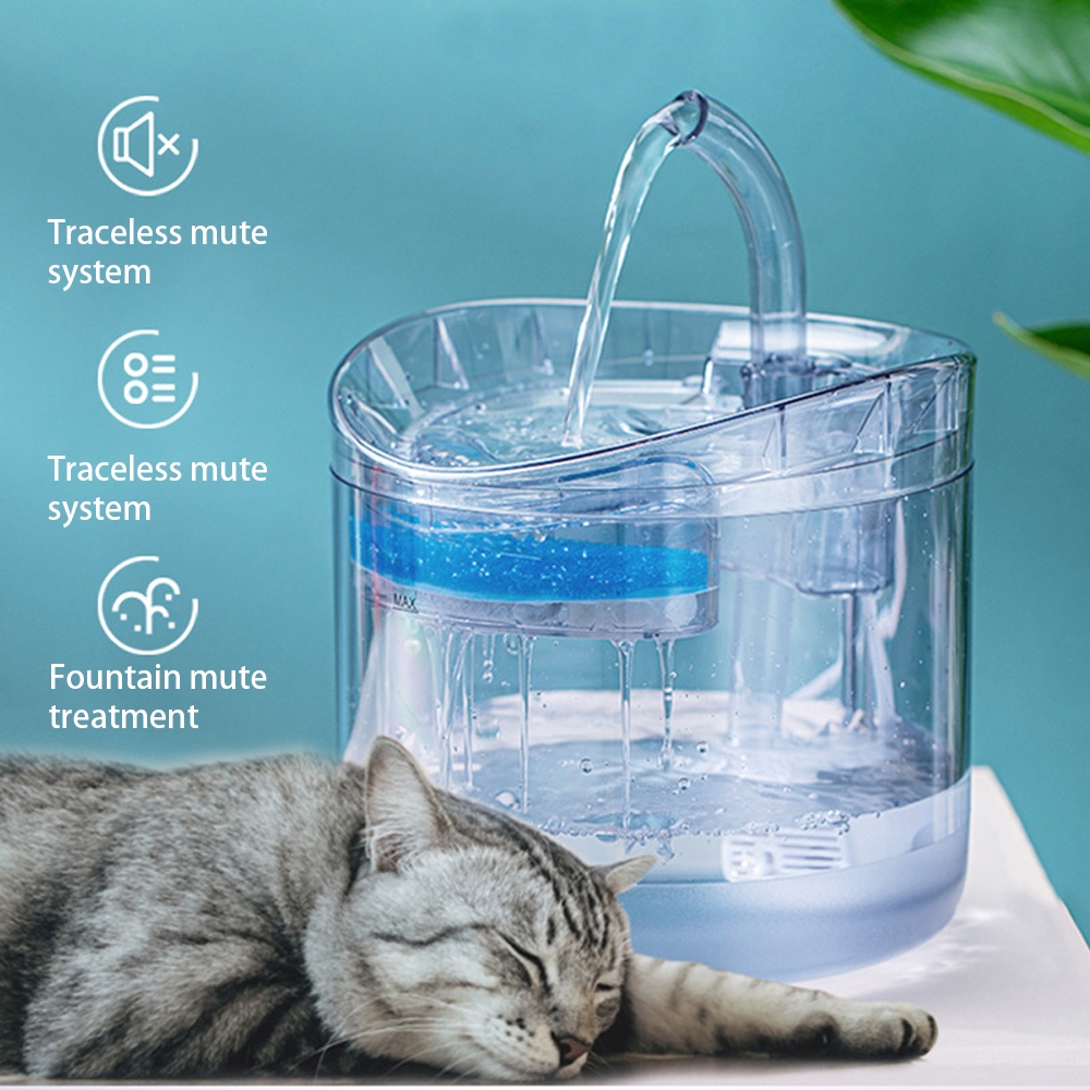 2l อัจฉริยะน้ําพุแมวก๊อกน้ําสุนัขเครื่องจ่ายน้ําเครื่องดื่มตัวกรอง Feeder พร้อม Motion Sensor สัตว์เลี้ยงดื่ม