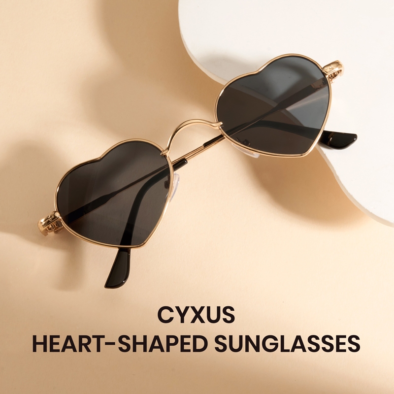 Cyxus نظارة شمسية بإطار قلب معدني — ريترو — صورة 4