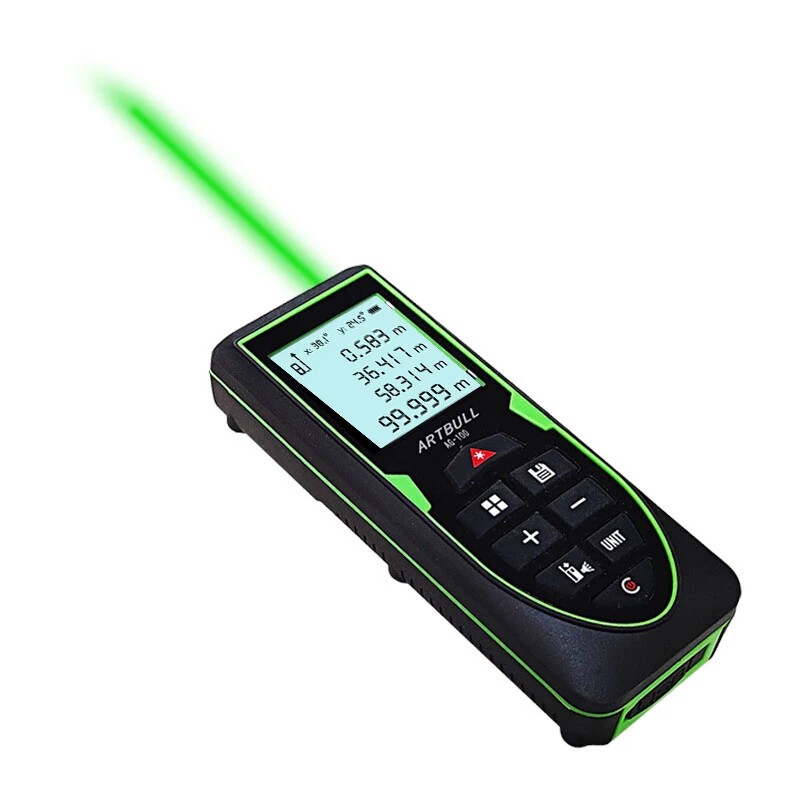 Artbull Laser Rangefinder พร้อมเลเซอร์สีเขียวที่แข็งแกร่ง 70m 100m 120m เครื่องวัดระยะเลเซอร์แบบชาร์จไฟได้เทปวัด
