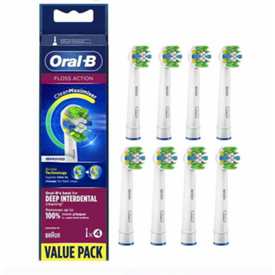 Braun-Oral B Floss Action หัวแปรงทดแทนรีฟิล แพ็ค 4&8 นับ