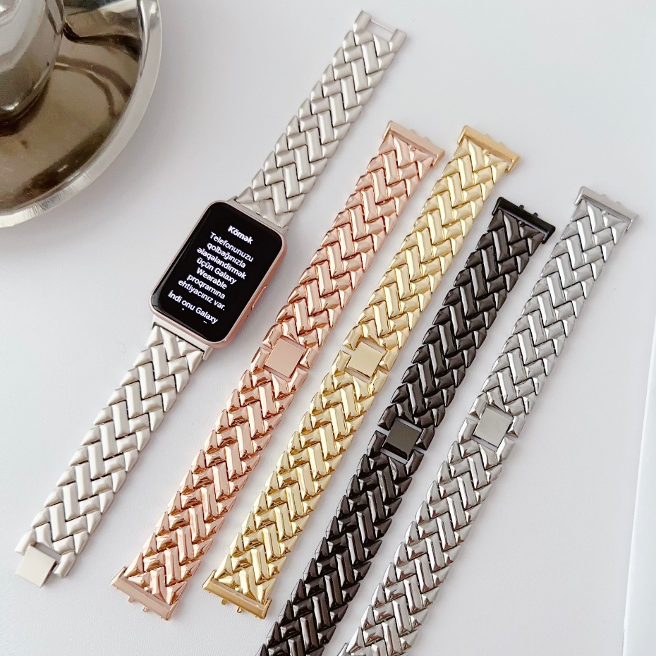 Elegant V Metal Watch Strap Compatible For Samsung Watch Fit 3 สาย Metal oop Bracelet For Samsung Fit3 สาย Wristband สาย galaxy fit 3 strap Accessories